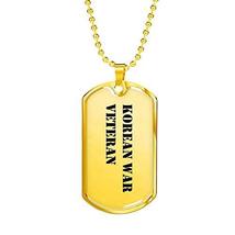 Unique Gifts Store Korean War Veteran - 18k Gold Finished Luxury Dog Tag Necklac - £39.29 GBP