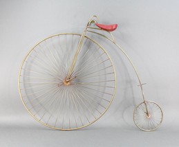 Curtis Jere Signed Penny Farthing Red Seat Bicycle Metal Wall Art Sculpture MCM - £159.86 GBP