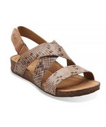 Women&#39;s Clarks Artisan Sandals Perri Dunes Snake Animal Print Size 8 - $39.40