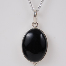 Solid 925 Sterling Silver Black Onyx Pendant Necklace Women PSV-1612 - £28.05 GBP+