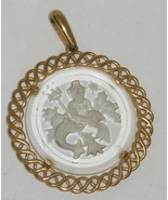 Vintage Trifari Goldtone Clear Acrylic Center Neptune Pendant Costume Je... - $169.61 MXN