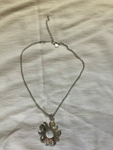 Cookie Lee Silver Colored Necklace with Sunlike Pendant NWOT - £7.07 GBP