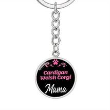 Dog Mom Keyring Cardigan Welsh Corgi Mama Circle Keychain Stainless Steel Or 18k - £38.89 GBP