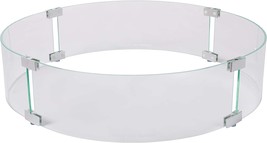 Fire Sense Fire Pit Wind Guard | Round | Clear Glass | 26 Inches | Tempered - £72.26 GBP