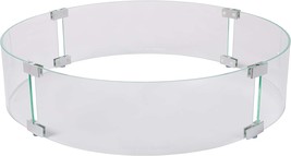 Fire Sense Fire Pit Wind Guard | Round | Clear Glass | 26 Inches | Tempered - £73.53 GBP