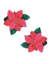 Neva Nude Poinsettia Glitter Flower Pasties - Red/Green O/S - $16.06