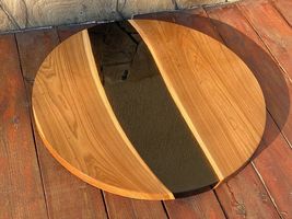 Black Epoxy Live Edge Table , Resin River Epoxy Coffee Table Top 24&quot;x24&quot; inch ,  - £798.55 GBP