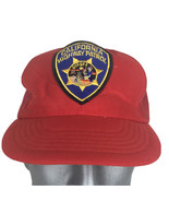 California highway Patrol Eureka Red Mesh Foam 80s Snap Back Vintage Hat... - $12.95