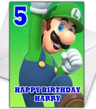 LUIGI Birthday Card - Personalised - Super Mario Birthday Card - NIntendo - £3.28 GBP