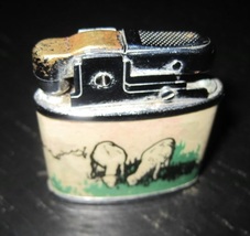 Vintage No.1105 CHINESE Made Automatic SHEEP ANIMALS theme Petro Lighter - $14.99