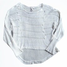 Aryn K Light Beige Loose Knit Slouchy Hi Lo Wide Neck Light Sweater Size XS - £21.61 GBP