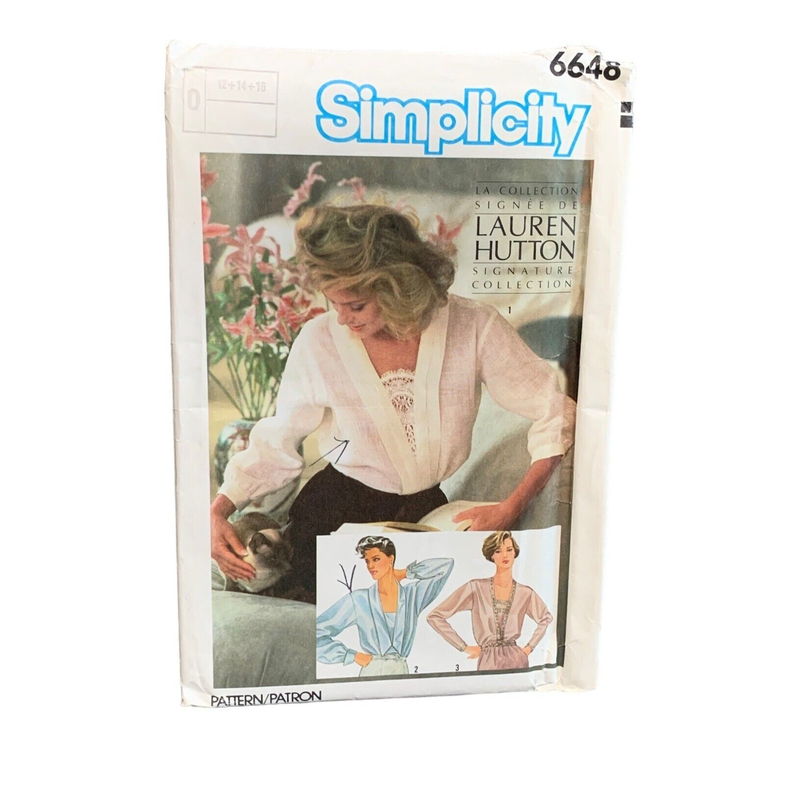 Simplicity 6648 Lauren Hutton Pattern - Vintage Sewing Womens Blous Size... - $9.89