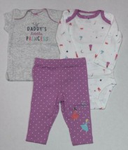 Carter's 3 Piece Set For Girls Daddy's Princess Size 3 or 12 Months - $2.99