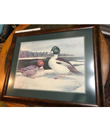 A.J. Rudisill Vintage Golden Eye Ducks Print 33” x 27&quot; Framed - $608.62 CAD