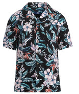 George Men&#39;s Relaxed Button Front Camp Shirt LARGE (42-44) Black Soot Fl... - $367.32 MXN