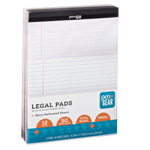 Pen + Gear Wide Ruled Legal Pads, 8.5&quot;X11&quot;, White, 50 Sheets, 12 Pack - £21.51 GBP