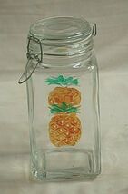 Clear Glass Jar Pineapple Theme Wire Clasp Bail Closure Locking Lid - $21.77