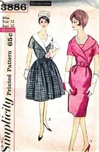 Vintage 1960&#39;s Misses&#39; Slenderette DRESS Simplicity Pattern 3886-s Size ... - $14.00