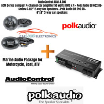 Audiocontrol ACM4.300 4-CH Amp   Polk DB652 6.5&quot; ,DB692 6X9 Marine Package Audio - £353.94 GBP
