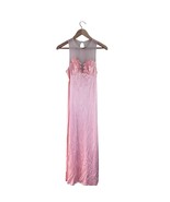 Vintage Vanity Fair Long Peach Satin Sheer Nightgown Size 32 Nylon Negli... - $74.24