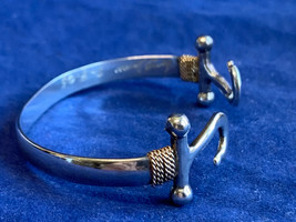14K Gold Sterling Silver Tommy James Cuff Bracelet 16.32g Fine Jewelry 6.25&quot; - £79.09 GBP