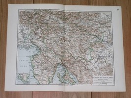 1912 Antique Map Of Slovenia Laibach Carniola Italy Trieste Istria Croatia - £20.20 GBP
