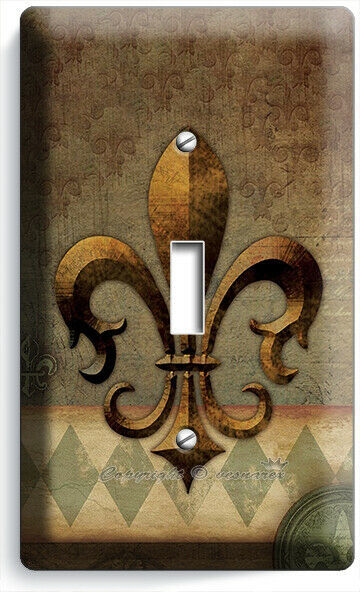 RUSTIC FLEUR DE LIS MEDIEVAL FLOWER 1 GANG LIGHT SWITCH WALL PLATE ROOM HD DECOR