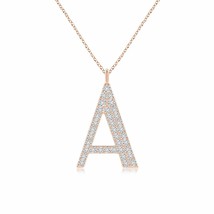 ANGARA H SI2 Diamond Uppercase Alphabet Letter A-Z Initial Pendant in Rose Gold - £405.34 GBP+