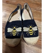 Joules Shelbury Navy Bee Embroidered Espadrille Slip On Shoes Women 6.5 ... - $19.67 CAD