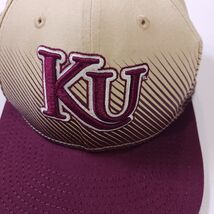 New Era 9FIFTY University Of Kansas Men's Tan/Red Snapback Baseball Cap Hat image 2