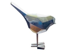 Bird Home Decor Geometric Sculptured Standing Figurine Contemporary Mini... - $18.92
