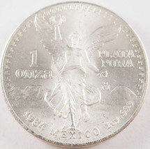 1984 1 oz Mexico Silver Onza Edge Lettering Facing Reverse (BU) - $49.97