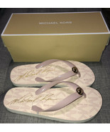 New In Box Michael Kors MK Logo Pvc Women&#39;s Flip Flops Color Ballet Size... - £39.39 GBP