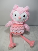 Cloud Island Pink White Owl Plush Target Ruffle layered Tummy Stuffed Baby Toy - £15.50 GBP