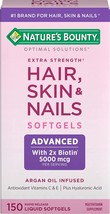 Nature&#39;s Bounty Hair, Skin and Nails Extra Strength Vitamins, 150 ct. - £15.21 GBP