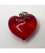 Murano Glass Handcrafted Lovely Red Heart Pendant &amp; 925 Sterling Silver ... - $54.57 CAD