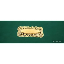 Art Deco Gold Toned Filigree Openwork Brooch With Gold Stone - £15.76 GBP