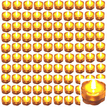 96 Amber Yellow LED Submersible Waterproof Wedding Decoration Tea Vase l... - £86.49 GBP