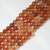 High Quality Genuine Red Agate - 6mm/8mm/10mm Round Faceted Beads - Sku#U1751 - £4.62 GBP+