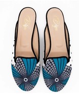 Mule,  Slip on - White &amp; Blue - $197.00