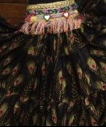 PERFECT PEACOCK BLACK &amp;FUSHIA TRIBAL BELLYDANCE ATS AMAZING  GYPSY SKIRT... - $2,409.27 MXN