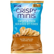 6 Bags of Quaker Crispy Minis Sweet and Thin Salted Caramel Chips 90g Each - £29.56 GBP