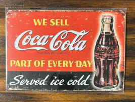 Coca-Cola Vintage Novelty Metal Sign 12&quot; x 8&quot; Wall Art We Sell Coca-Cola - $8.98