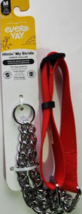 EveryYay Red Check Nylon and Chain Dog Collar, Medium - £10.17 GBP