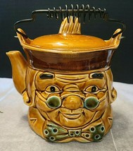 Vintage Toby TEAPOT/COOKIE Jar Butterscotch Color Made In Japan - £25.94 GBP
