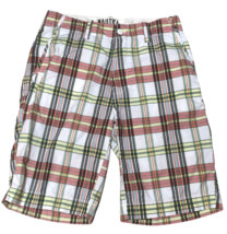 Nautica Jeans Co Shorts Mens 30 Waist Plaid Flat Front Pockets Bermuda Walking - £12.58 GBP