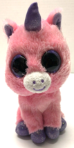 Ty Beanie Boos MAGIC 6&quot; Pink Unicorn Purple Eyes Plush Figure - £3.88 GBP