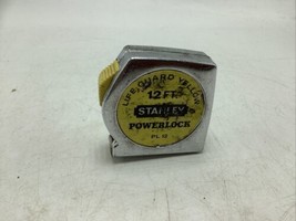 Vintage STANLEY 12 ft. POWERLOCK Tape Measure &quot;Life Guard Yellow&quot; No.PL-12  - £7.41 GBP