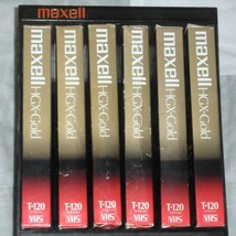 VHS Tape -  6 Maxell HGX Gold Video Tape &amp; free  Shelf Storage Display - $24.00