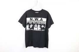 Vtg 90s Mens Small Faded NWA Rap Hip Hop Spell Out T-Shirt Black Ice Cube Eazy E - £84.91 GBP